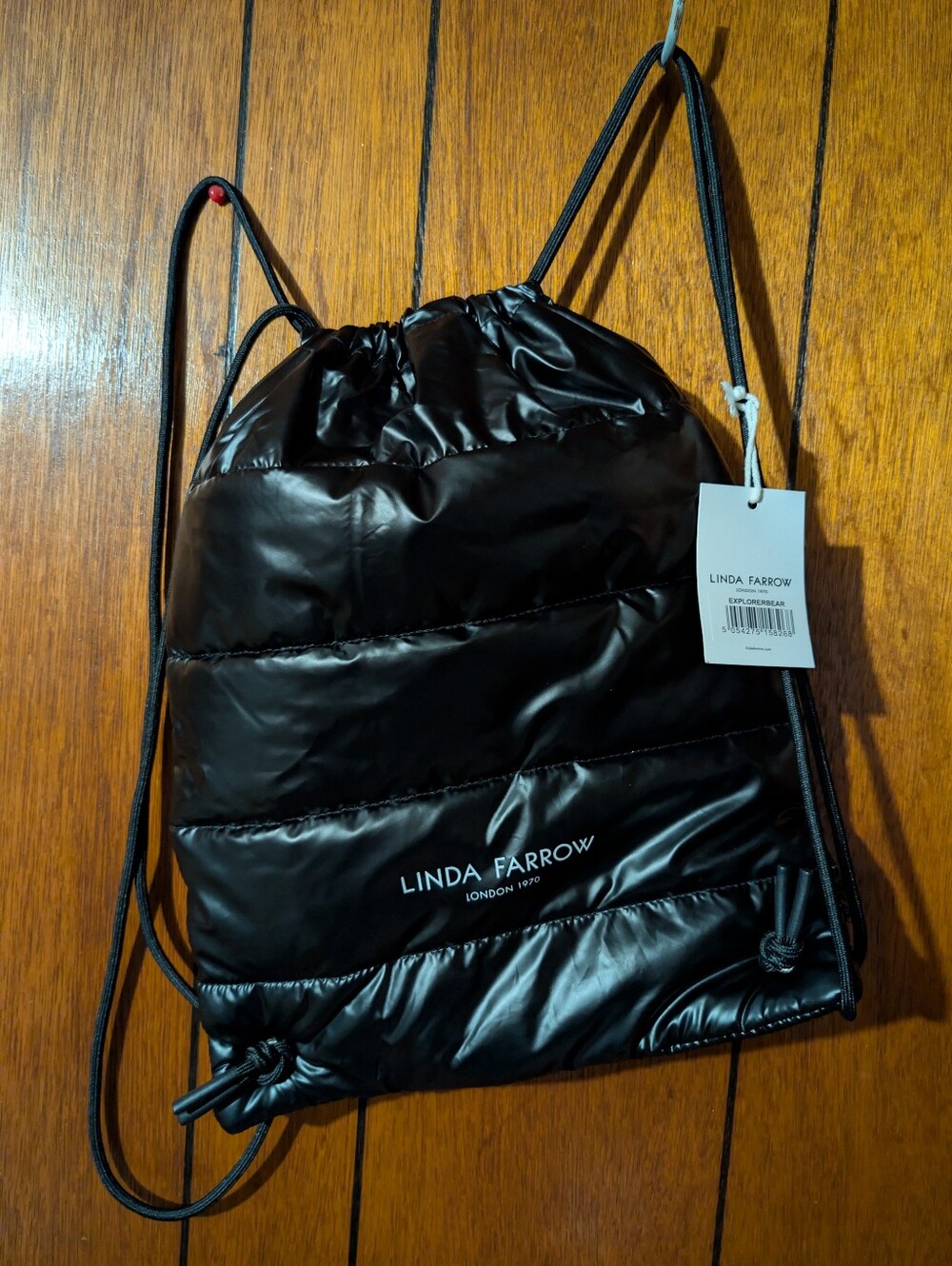 Linda Farrow Black Puffer Drawstring Men's Bag